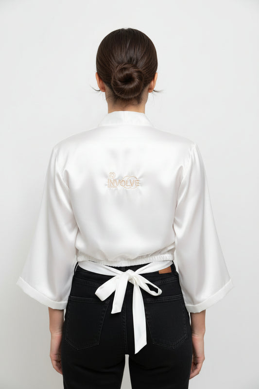 Cropped Cetim Shine Personalizado em Bordado